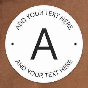 Adesivo Texto Personalizável Simples Branco e Preto