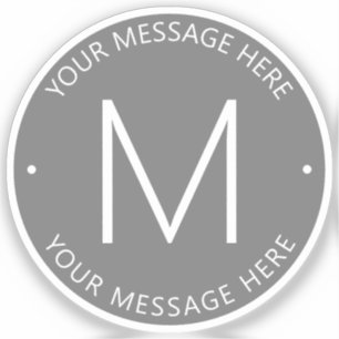 Adesivo Texto Personalizável Simples   Cinza Transparente