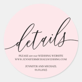 Adesivo Texto Pormenores da Assinatura Pó-Rosa de Casament