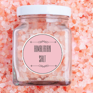 Adesivo Texto Preto Cor-de-Rosa Sal Himalaia Personalizado
