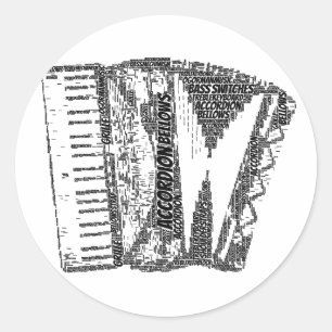 Adesivo Texto Preto de Arte em Forma de Acordeão