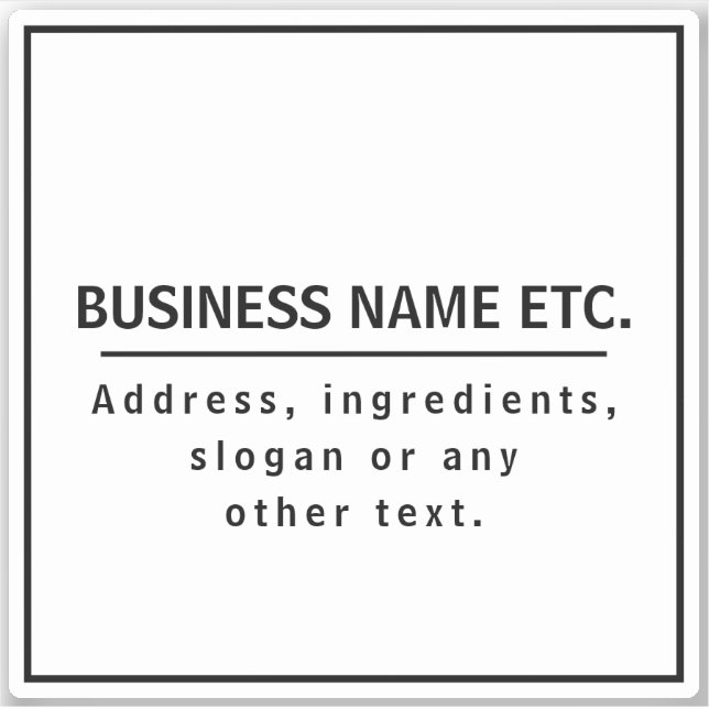 Adesivo Texto Preto em Branco (Frente)