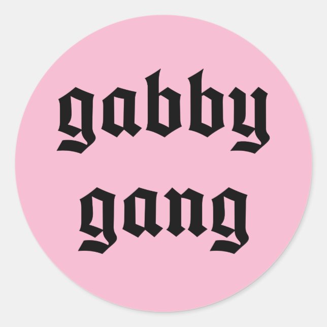 Adesivo Texto Preto Gabby Gang Stickers (Frente)