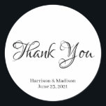 Adesivo Texto preto personalizado Palhetas de bonificação<br><div class="desc">Texto preto personalizado Os adesivos favoritos de presente de casamento. Texto preto de script elegante,  fundo branco. Obrigado!</div>