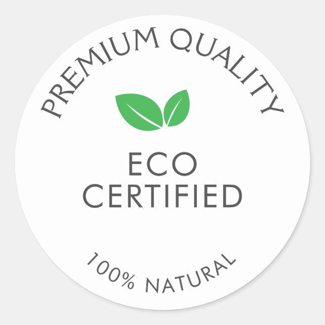 Adesivo Texto simples certificado ecologicamente (Frente)