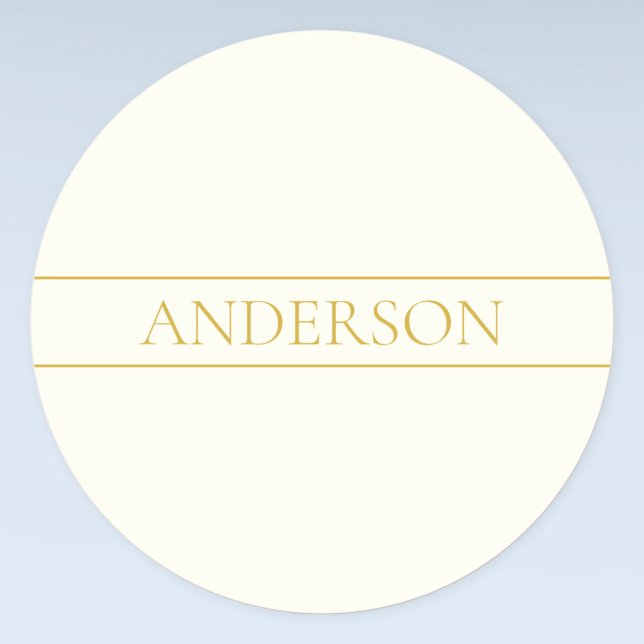 Adesivo Texto Simples Elegante Personalizável | Dourado Br (Criador carregado)