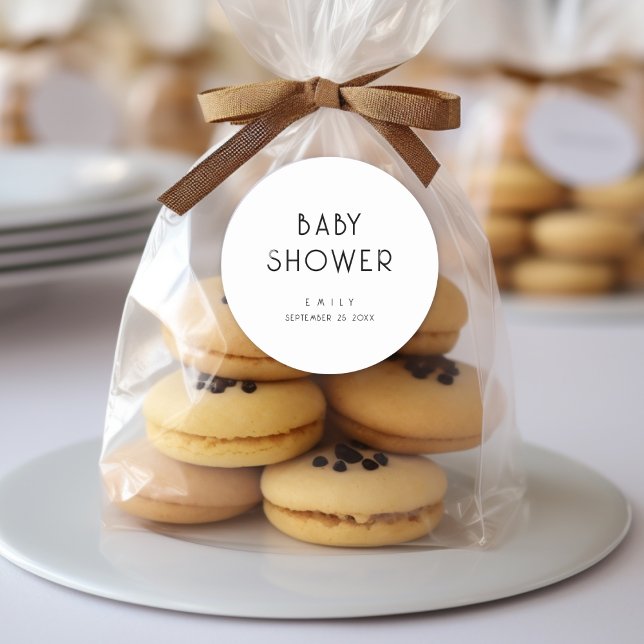 Adesivo Texto simples, preto e branco, Chá de fraldas pret (Criador carregado)