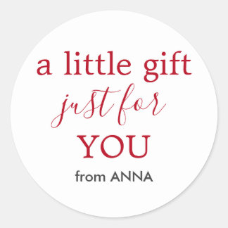 Adesivo Texto vermelho branco mínimo para presente