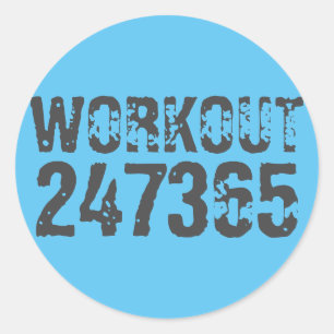 Adesivo Texto vestido e arranhado Workout 247365 azul