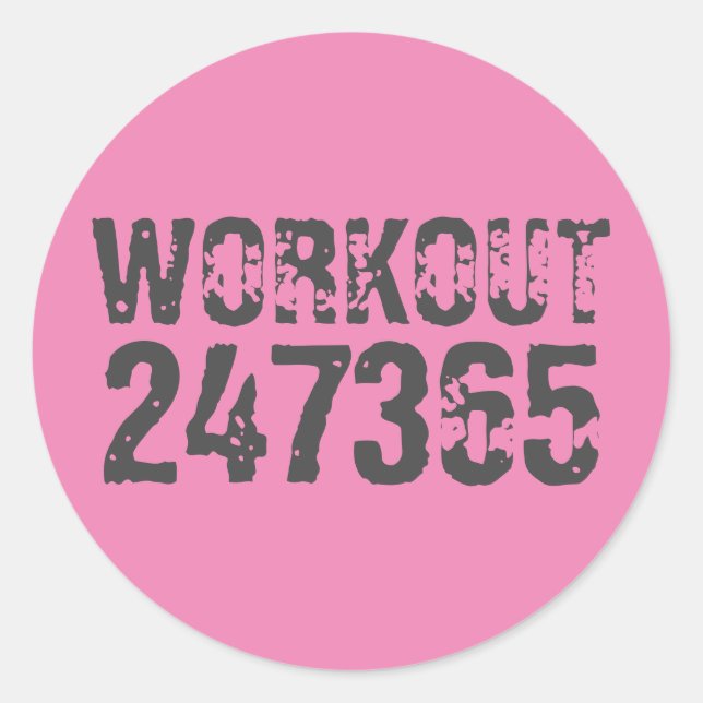 Adesivo Texto vestido e arranhado Workout 247365 rosa (Frente)