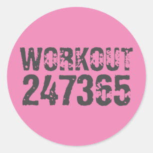 Adesivo Texto vestido e arranhado Workout 247365 rosa