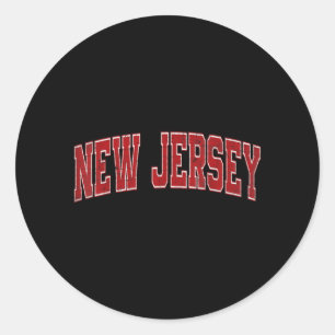 Adesivo Texto Vintage Vermelho Retro de Nova Jersey