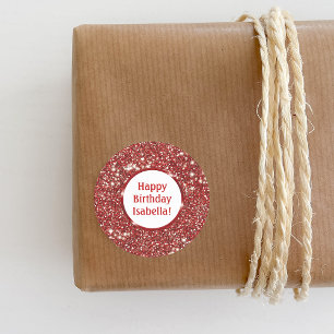 Adesivo Textura Cintilante Vermelha Escura Com Texto Perso