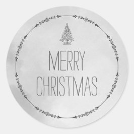 Adesivo Textura de Aquarela Elegante Cinza Feliz Natal