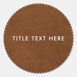 Adesivo Textura de couro castanho e costura