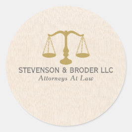 Adesivo Textura de Linen bege e Escala de Justiça Dourada