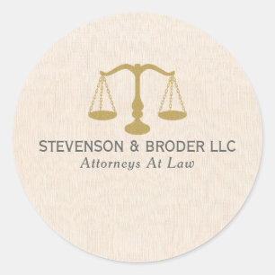 Adesivo Textura de Linen bege e Escala de Justiça Dourada