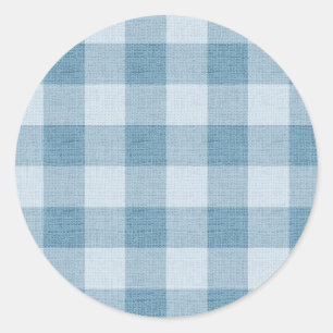 Adesivo Textura de linho xadrez búfalo gingham azul em pó