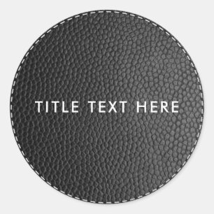 Adesivo Textura e legenda de couro preto