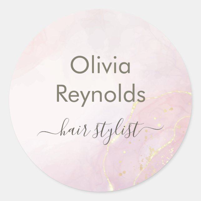 Adesivo Textura Mínima Moderna de Mármore rosa Dourada (Frente)