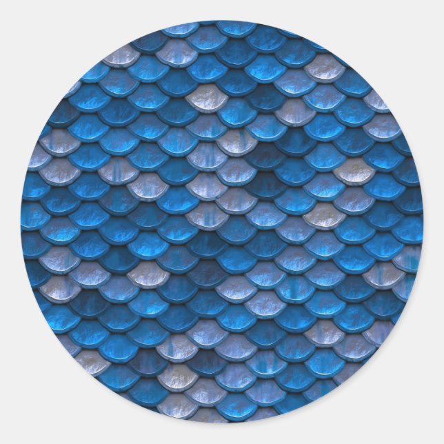 Adesivo Textura Sereia de Peixe de Escala Metálica Azul Dr (Frente)