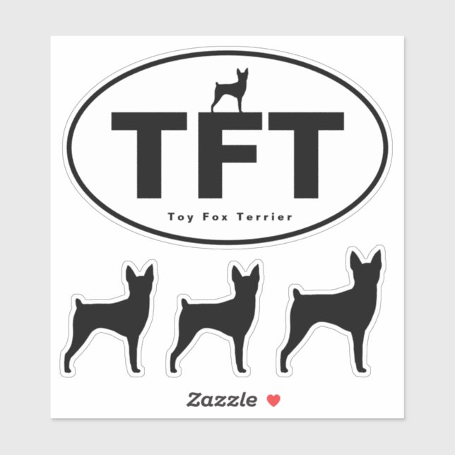 Adesivo TFT Toy Fox Terrier Silhouettes Vinyl Sticker Set (Folha)