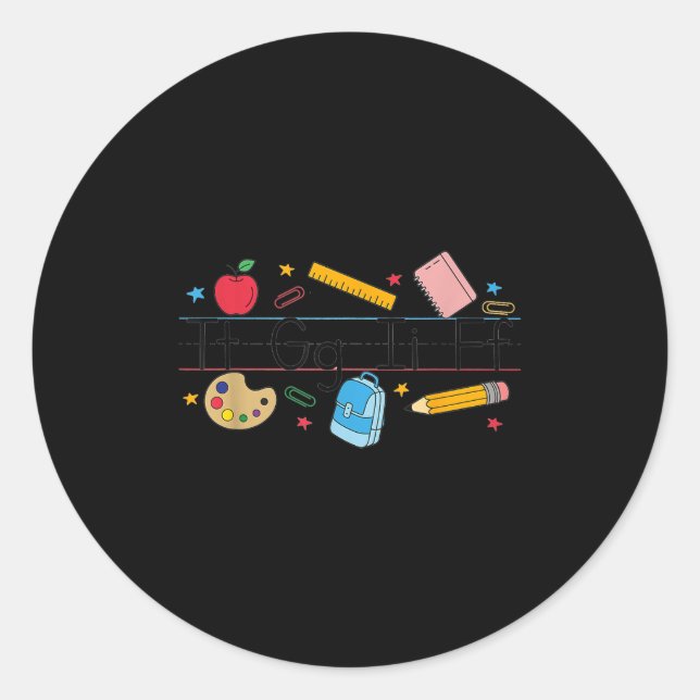 Adesivo Tgif Teacher Alphabet Kindergarten Teacher Appreci (Frente)