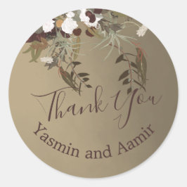 Adesivo ThanK Você Casando Rustic Floral Elegante