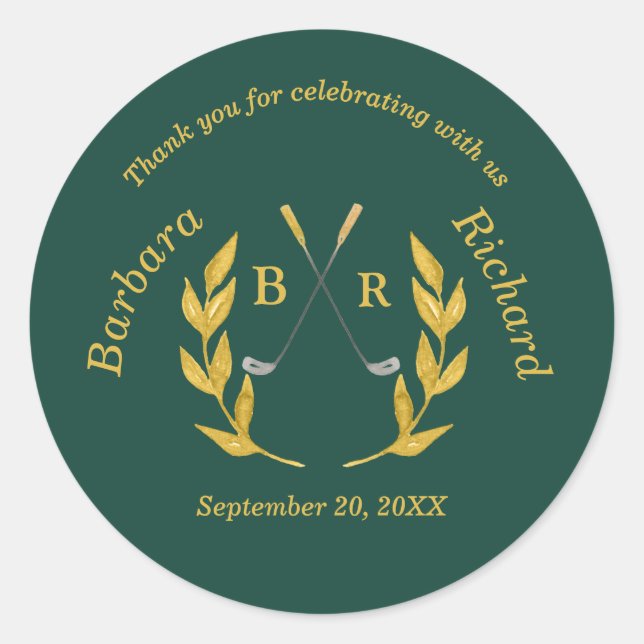 Adesivo *Thank You Elegant Custom Golf Theme Wedding (Frente)