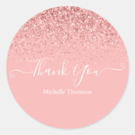 Adesivo Thank you elegant fashionable dark pink glitter fo