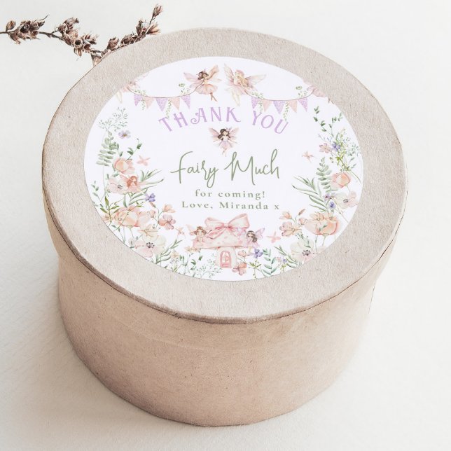 Adesivo Thank you Fairy Much Fairy 1st Birthday Whimsical (Criador carregado)