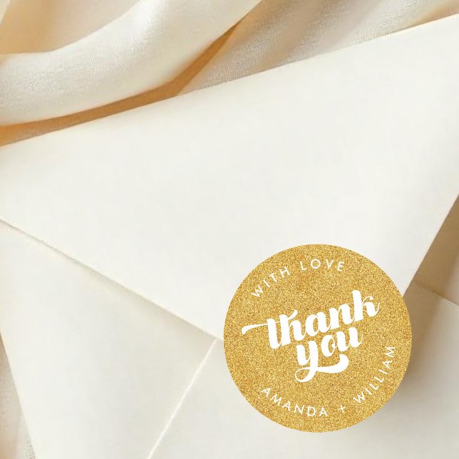 Adesivo Thank You faux glitter Round Sticker (Criador carregado)
