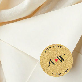 Adesivo Thank You faux glitter Round Sticker