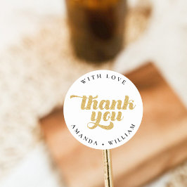 Adesivo Thank You faux glitter Round Sticker