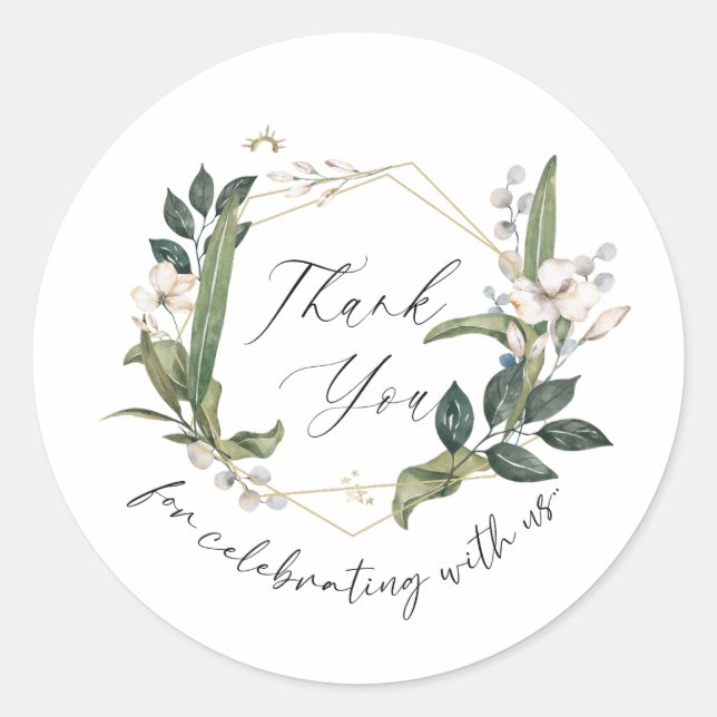 Adesivo Thank You Favor Sticker, Wedding sticker (Frente)
