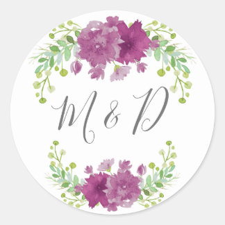 ADESIVO THANK YOU FLORAL VIOLET ROUND STICKER