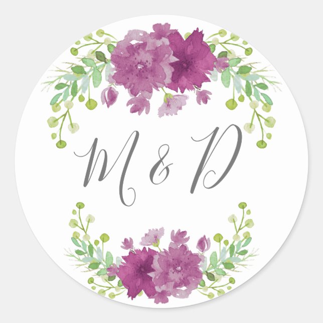 ADESIVO THANK YOU FLORAL VIOLET ROUND STICKER (Frente)
