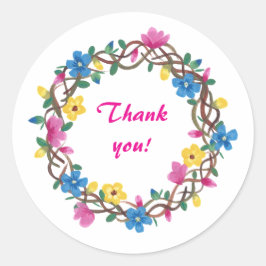 Adesivo Thank you Floral Wreathe Stickers