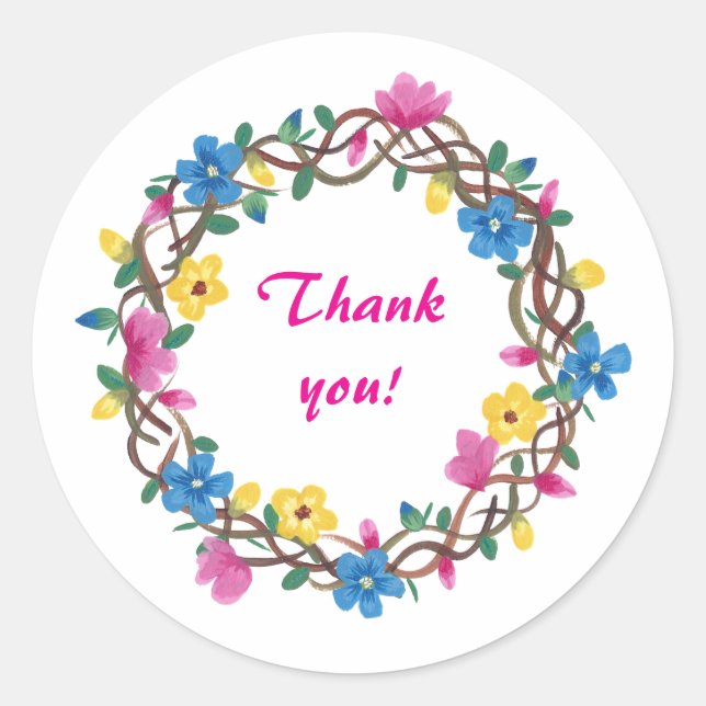Adesivo Thank you Floral Wreathe Stickers (Frente)