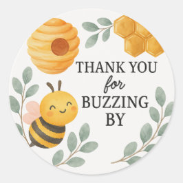 Adesivo Thank You for Buzzing By Bee Label