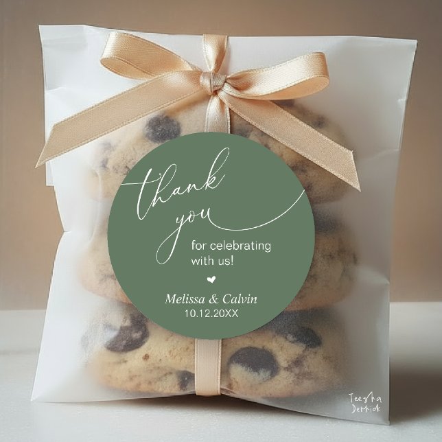 Adesivo Thank you for celebrating with us Wedding Sticker (Thank you for celebrating with us Wedding Sticker in Sage Green)