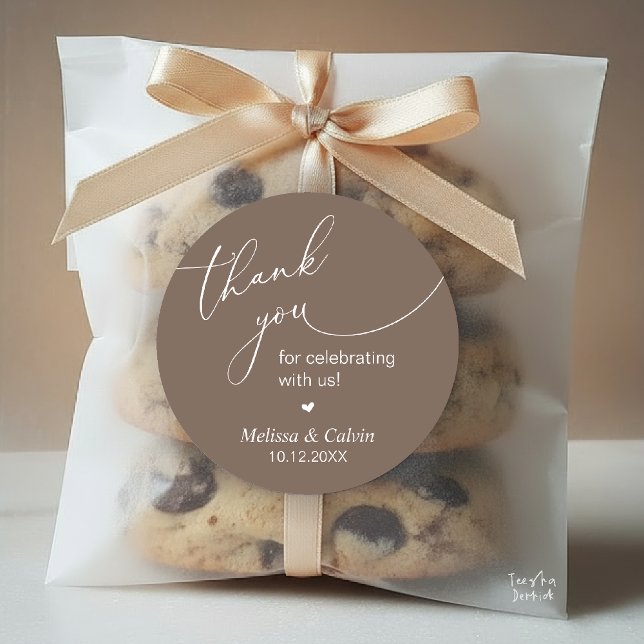 Adesivo Thank you for celebrating with us Wedding Sticker (Thank you for celebrating with us Wedding Sticker in Dark Taupe Brown)