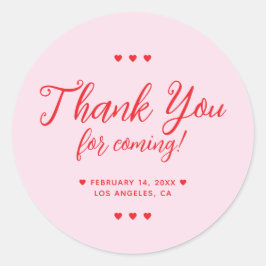 Adesivo Thank You for Coming Galentine's Party Pink