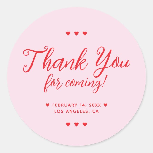 Adesivo Thank You for Coming Galentine's Party Pink (Frente)