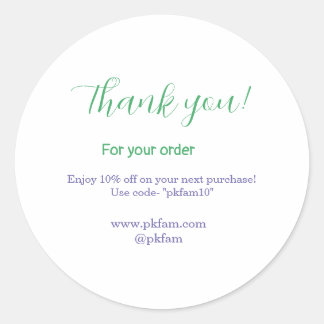 Adesivo Thank you for purchase blue family business social