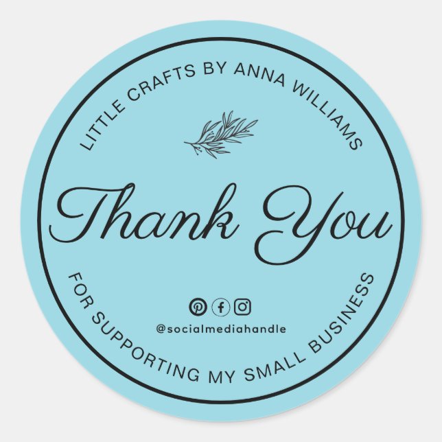 Adesivo Thank You For Supporting My Small Business (Frente)