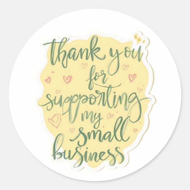 Adesivo Thank You for Supporting My Small Business Sticker (Frente)