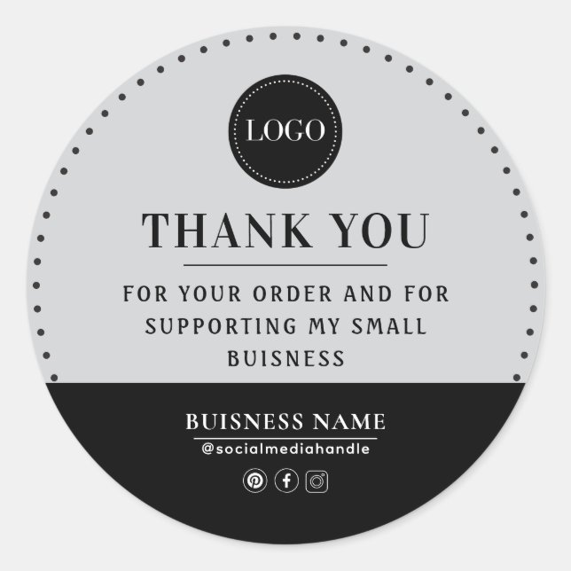 Adesivo Thank You For Supporting My Small Business Trendy (Frente)