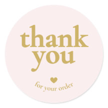 Thank You for Your Order Blush Pink Gold