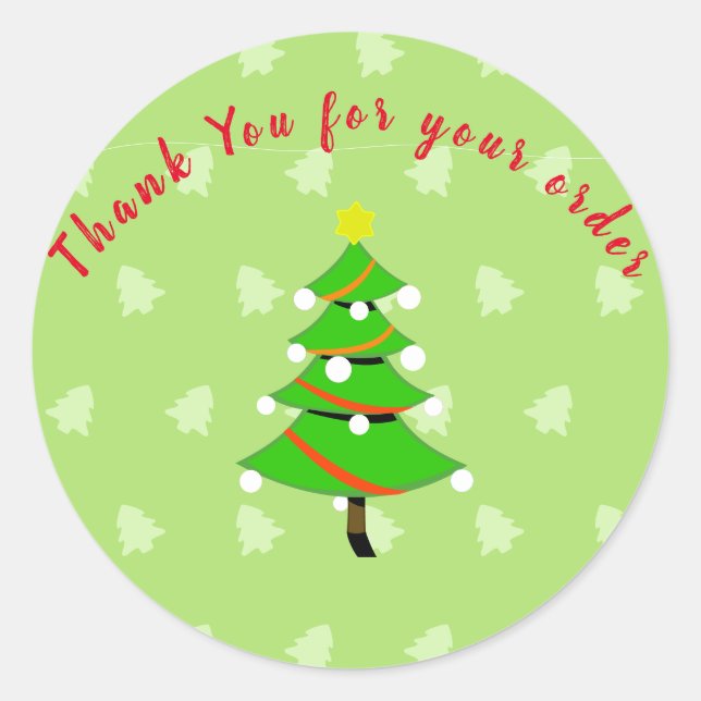 Adesivo Thank You For Your Order Christmas (Frente)